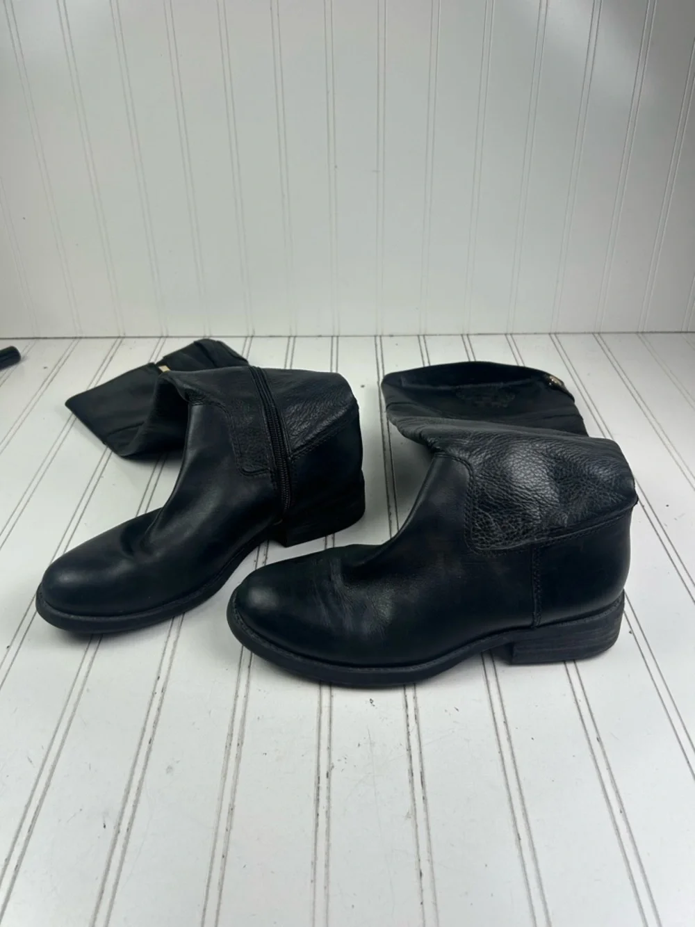 Vince Camuto Selpisa Black Leather Riding Knee High Boots Women’s Size 6M